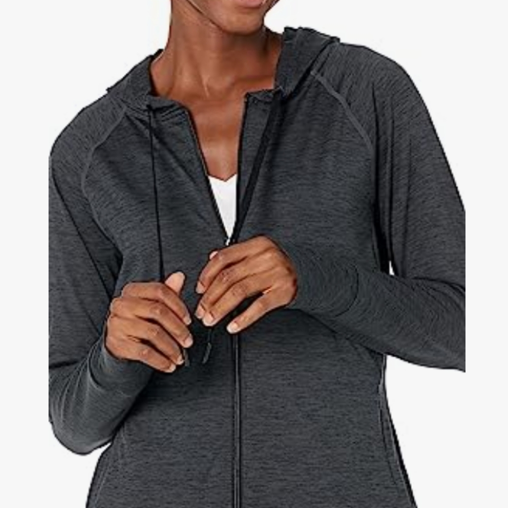 Brushed Fleece Tech Full Zip Jacket, fitted hoodie, Amazon Essentials, small - Picture 4 of 13